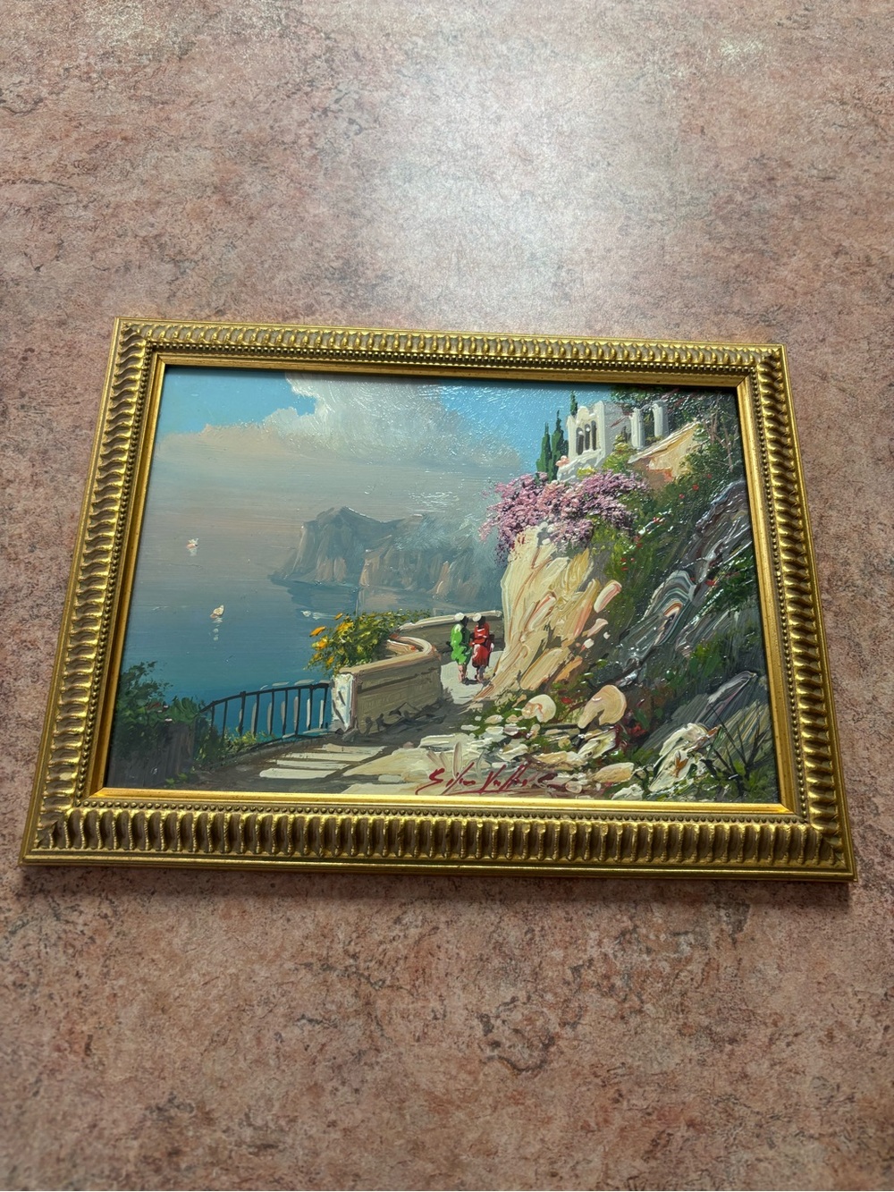 Silvio Valli Italian Seaside Landscape painting signed